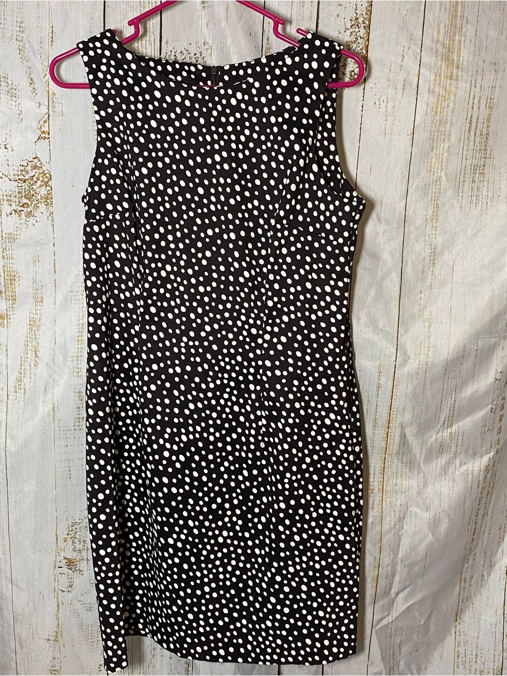 AB Studio Brown Dress with White Polka Dots